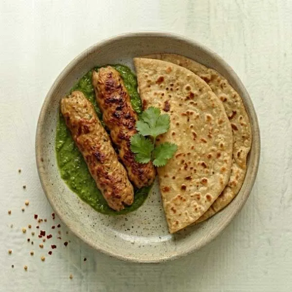 Bihari Chicken Reshmi Kebab With Sattu Paratha